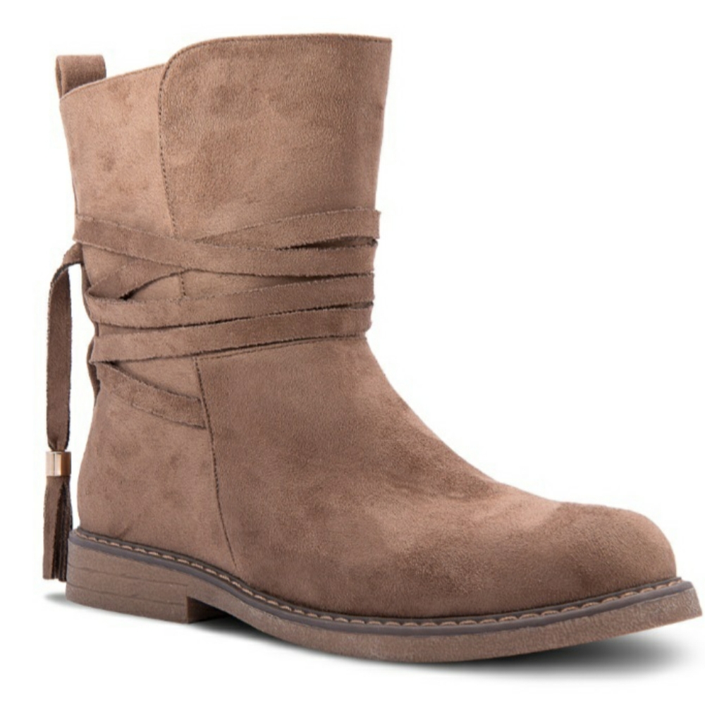 Faux suede ankle boots